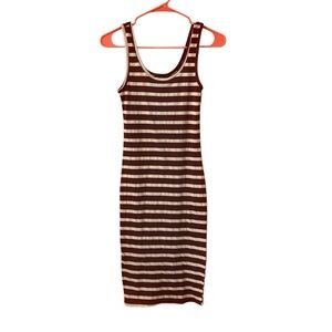 Rue21 Striped Sleeveless Dress - Brown and Cream XS